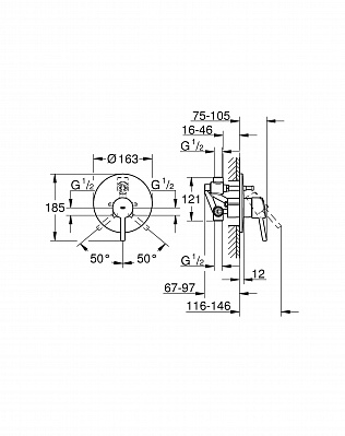 Смеситель для ванны встраиваемый Grohe Concetto New