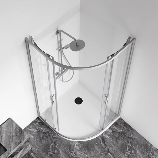 Душевой уголок GoodDoor Cube R-80-C-CH 80х80 хром, четверть круга, КУ00001