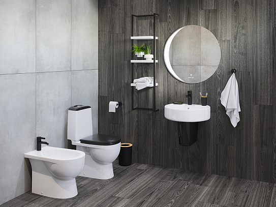 Унитаз-компакт Sanita Luxe Best Color Black (сиденье дюропласт, микролифт) BSTSLCC06100522