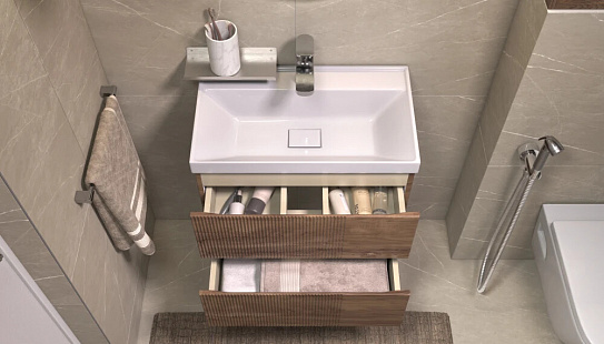 Тумба навесная под раковину Mondi 600-0-2 Velvex Madera Classica Slim