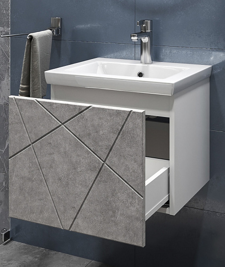 Тумба с раковиной 50 Vigo Geometry 500-0-1 навесная бетон