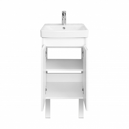 Тумба с раковиной AQUATON Сканди Doors 45 белый глянец/белый матовый 1A278701SD010