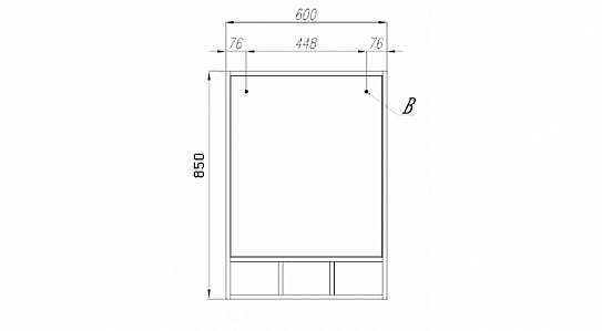 Зеркало Акватон Йорк 60 со светильником 1A173702YO010