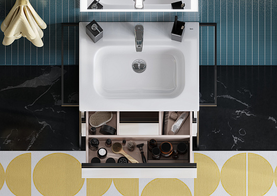 Тумба под раковину Roca Domi 60 белый глянец 2 ящика A857458806