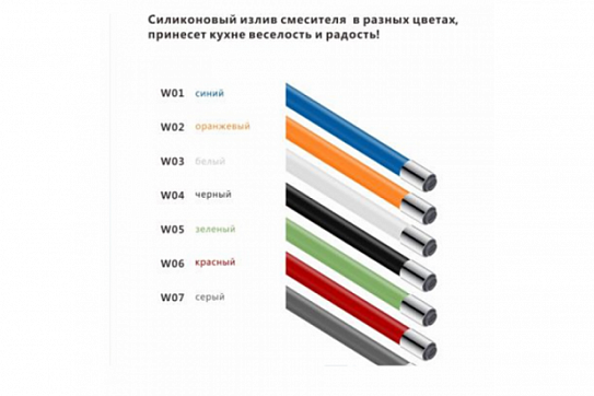 Силиконовый излив,белый, для комб.смесителей W03