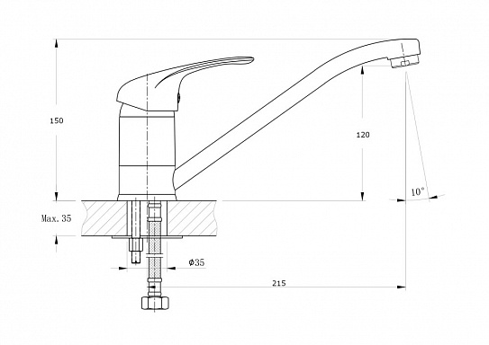 Смеситель для кухонной мойки RUSH Corsica CO4240-28