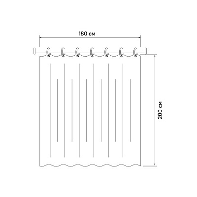 Штора для ванной 200x180 см Iddis Base BX01P18i11