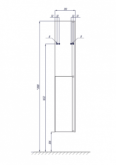 Шкаф-колонна Акватон Рене белый/грецкий орех 1A222003NRC80