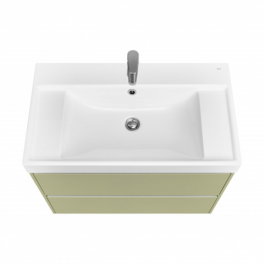 Тумба с раковиной подвесная Roca Ona Olive 800 оливковый матовый, 2 ящика, ZRU9307860