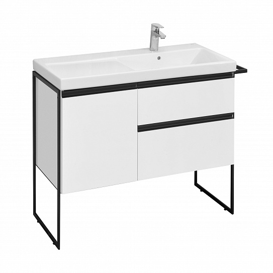 Тумба под раковину Roca Domi 100 белый глянец 2 ящика, правая A857478806