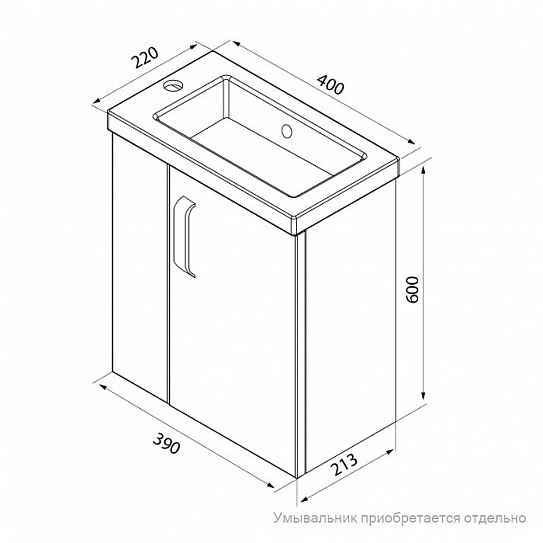 Тумба без раковины Iddis Torr 40 TOR40W1i95