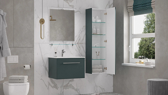 Тумба под раковину Posse 650-0-1 (Оскар) навесная верде Velvex (рак.235257 в комплект не входит)