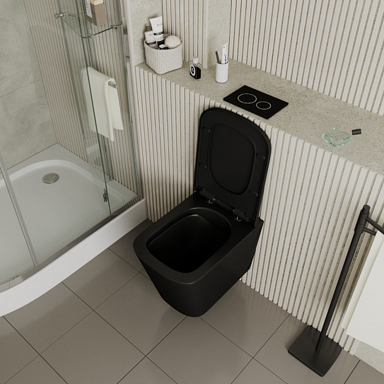 Унитаз подвесной безободковый D&K Berlin DT1436025 черный
