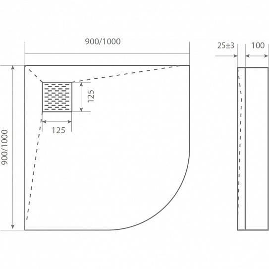 Экран для поддона ABS R 900*900 Графит GoodDoor ЭЛ00160