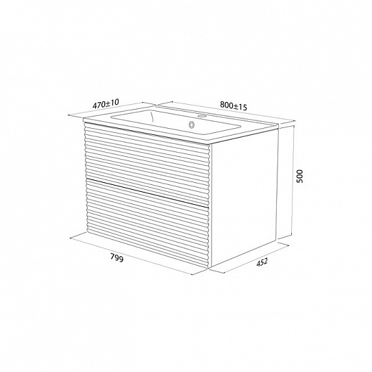 Тумба с умывальником подвесная Iddis Bild 80 см BIL80V0i95K