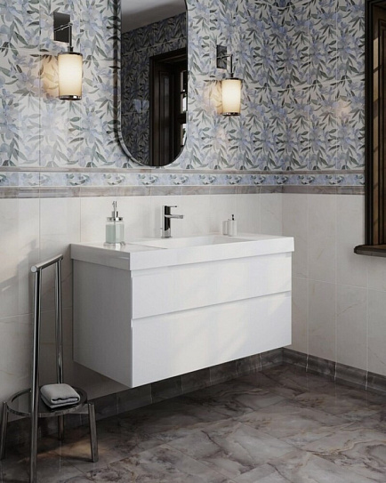 Тумба CUBO подвесная с ящиками 100 см, белая матовая Kerama Marazzi, CUВ.100.2/WHT.M