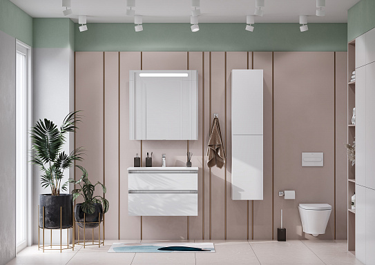 Тумба под раковину Roca The Gap 80 белый глянец 2 ящика A857399806