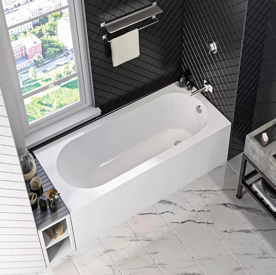 Ванна из литьевого мрамора 170х75 Bas Марбея ВА00022 белая глянцевая