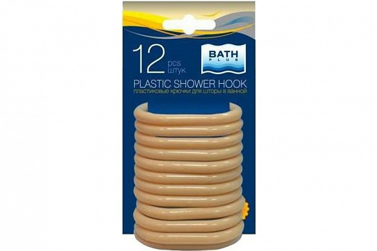 Набор колец для шторы в ванную комнату (12шт.) АК-01 розовый