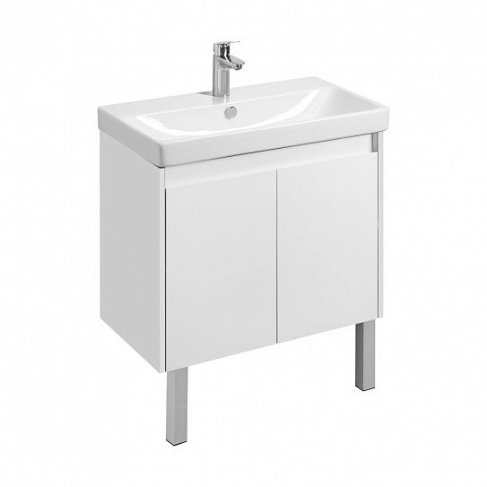 Тумба с раковиной AQUATON Сканди Doors 80 Белый матовый/Белый глянец 1A282901SD010