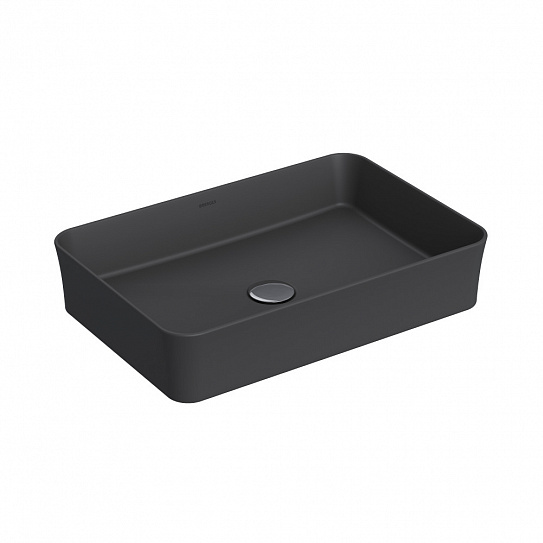 Раковина Berges Ego SL накладная 55x38 см матовый антрацит без отверстия под смеситель 181029