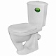 Унитаз-компакт Радуга Комбо тарельчатый, косой выпуск, сиденье,1режим арматура, Оскольская керамика 41901100024