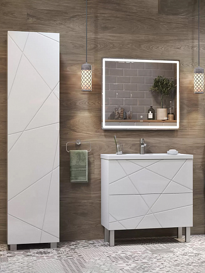 Шкаф пенал для ванной 45 см VIGO Geometry 450, белый