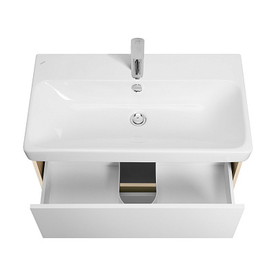 Тумба под раковину AQUATON Сканди 80 белый, дуб верона 1A283001SDB20