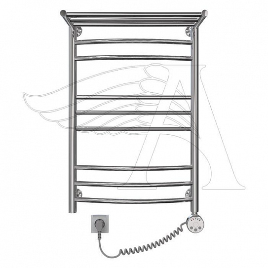 Полотенцесушитель электрический ARGO КОМБИ С ПОЛКОЙ 50-80,  (ТЭН,справа) 06532