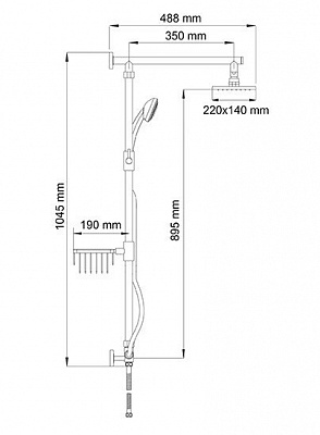 Душевой комплект, 104х49 см WasserKRAFT A016