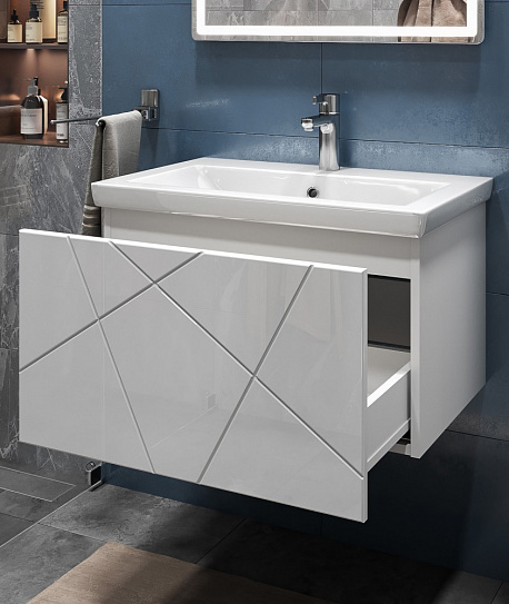 Тумба с раковиной Vigo Geometry 600-0-1 навесная бетон