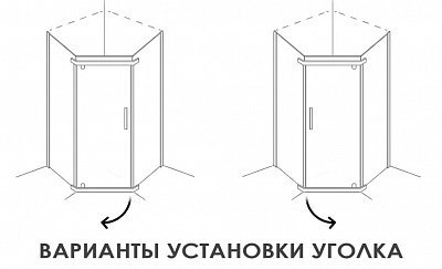 Душевое ограждение 100х100 трапеция ALEX BAITLER AB215-100, без поддона