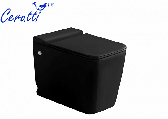 Унитаз напольный Cerutti CT10197 MAIELLA PULSE MB (590*360*445) ИМПУЛЬСНЫЙ смыв, черный матовый, сиденье дюропласт