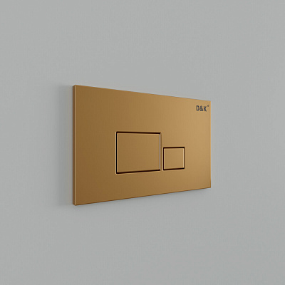 Клавиша смыва D&K Quadro DB1519003, матовое золото (инсталл DI8055119)