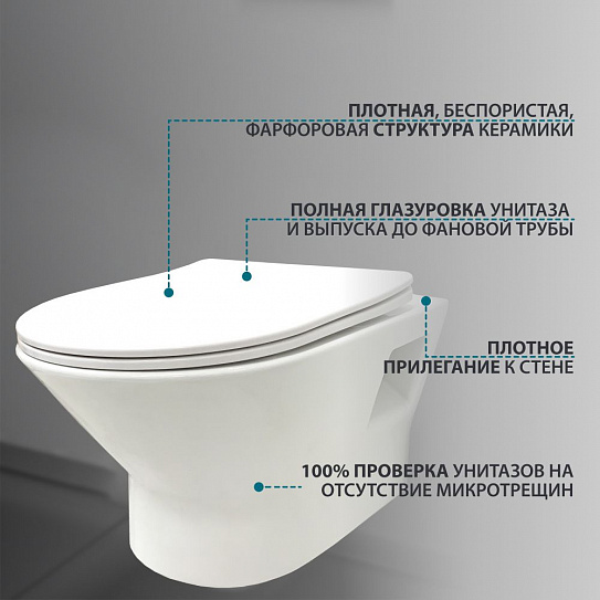 Унитаз подвесной MONTEREY COMPACT 7855N003-7152 сиденье дюропласт с микролифтом