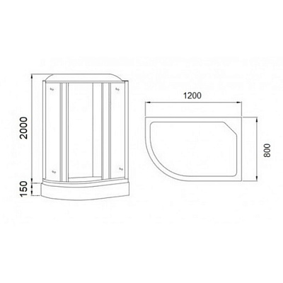 Душевая кабина MIRWELL™ MR3512PR-C3-RUS (120*80*215)