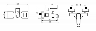 Смеситель для ванной Vitra Q-Line A40778EXP