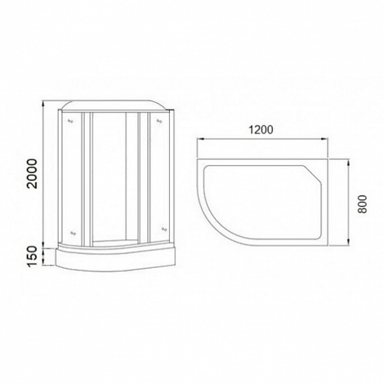 Душевая кабина MIRWELL™ MR3512PR-C3-RUS (120*80*215)