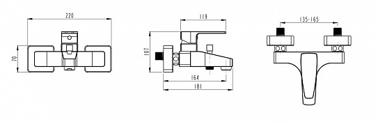 Смеситель для ванной Vitra Q-Line A40778EXP
