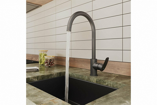 Смеситель для кухни Milardo Rora с каналом для фильтрованной воды, графит RORGMFJM05