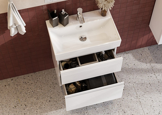 Тумба под раковину Roca Oleta 60 белый матовый, 2 ящика, A857639501