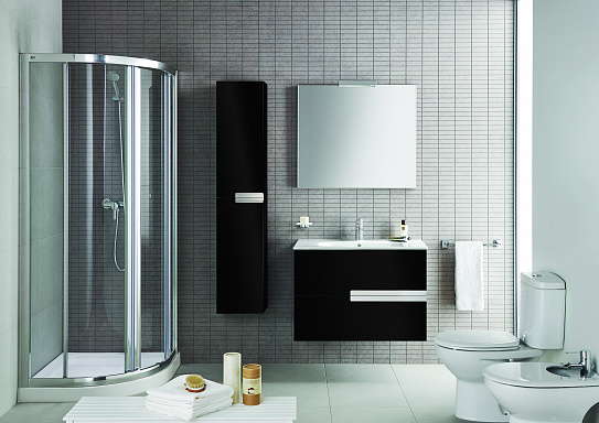 Тумба с раковиной Roca Victoria Nord Black Edition 80 2 ящика ZRU9000097