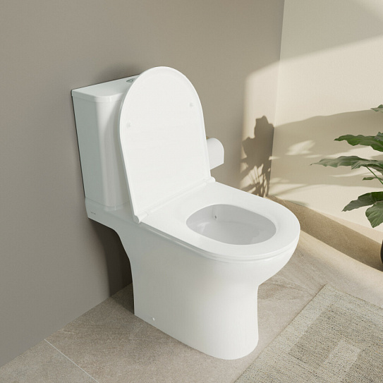 Унитаз безободковый напольный Vitra Vortex M50 тонкая крышка-сиденье с микролифтом 9889B003-7200