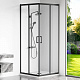 Душевой уголок 100х100 GoodDoor Cube CR-100-C-B черный КУ00021 четверть круга
