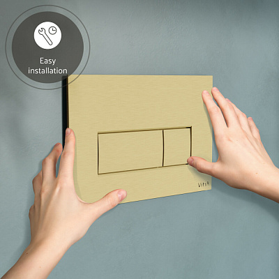Кнопка смыва для инсталляции VitrA Root Square 740-2325 брашированное золото двойный смыв