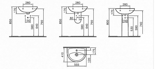 Раковина 55 Vitra Norm Fit 6894B099-1776