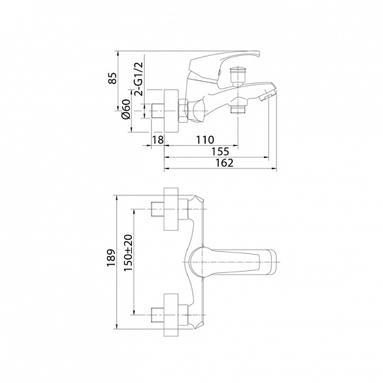 Смеситель для ванны Milardo Sterm STESB00M02