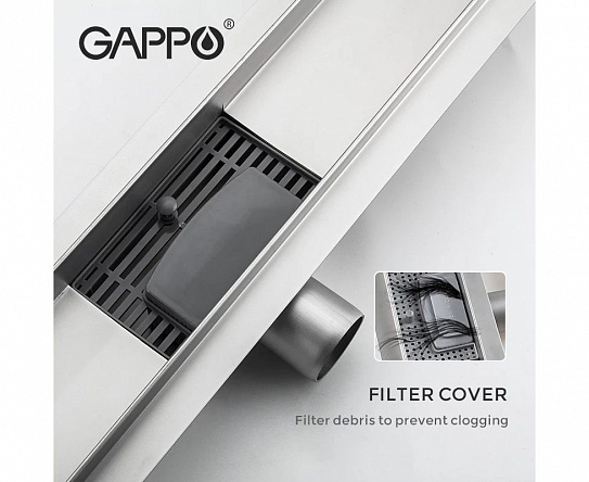 Душевой трап Gappo G88007-1 нержавеющая сталь 70*800мм