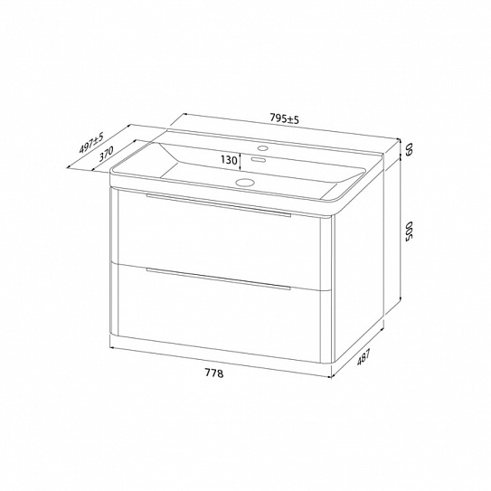 Тумба с умывальником (0178000i28) подвесная 80см Cloud X IDDIS CLX80W0i95K