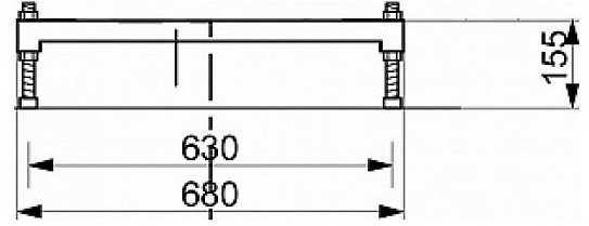 Подставка для ванны с регулируемыми опорами 70см Эстет, ФР-00001684
